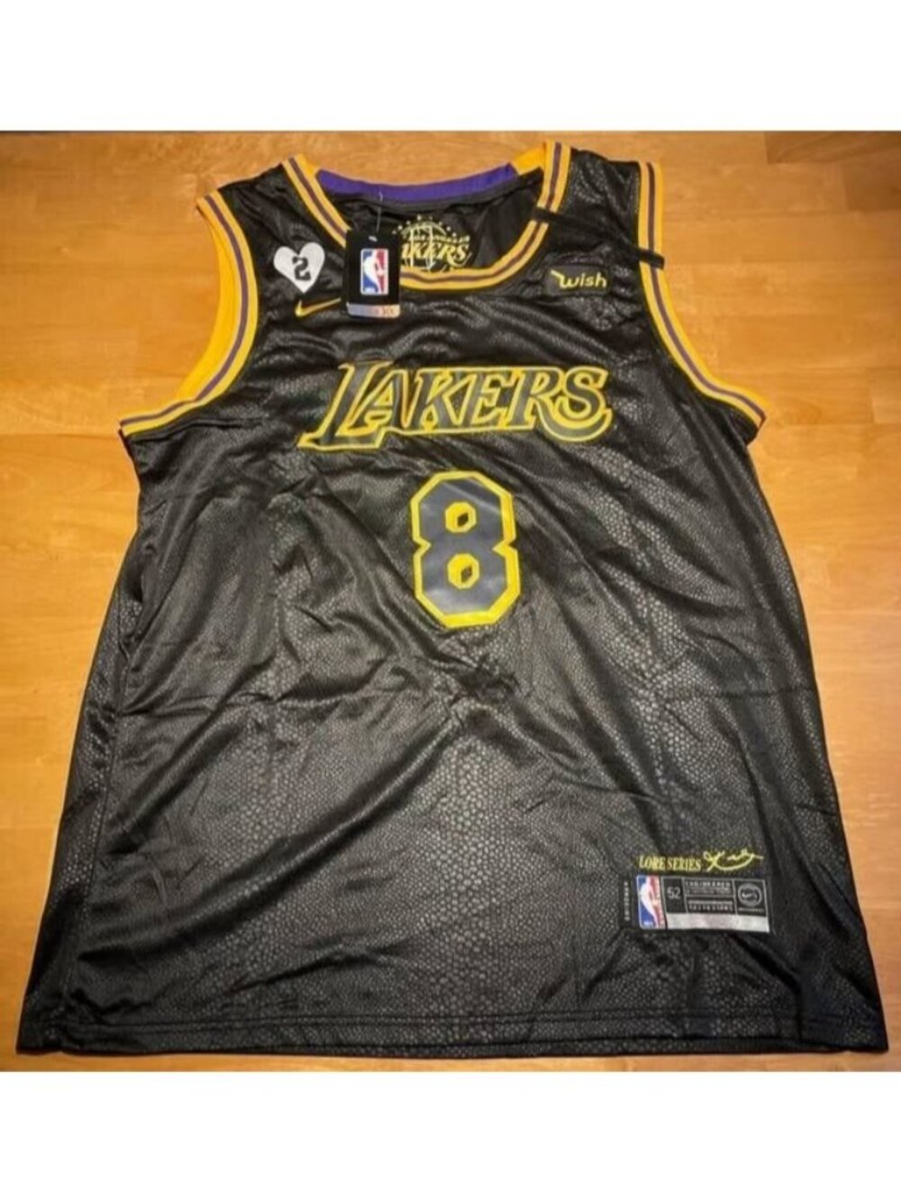 NBA Basketball Los Angeles Lakers Kobe Bryant Snake Jersey XL Black NWT